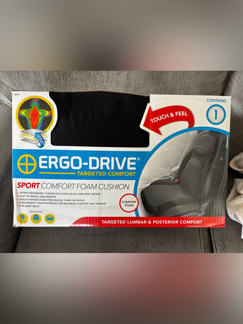 Ergo-Drive Sport Comfort Foam Cushion for Car, Home, Office